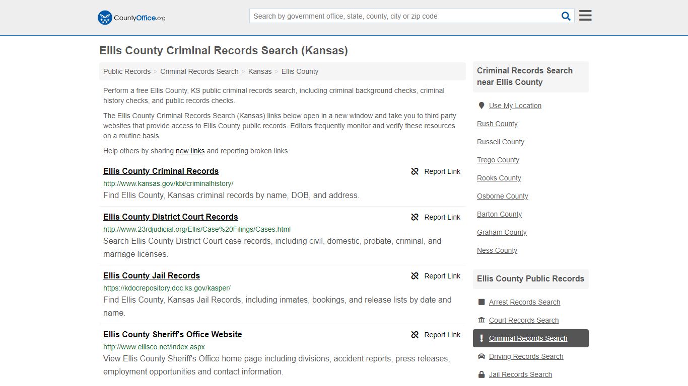 Criminal Records Search - Ellis County, KS (Arrests, Jails ...